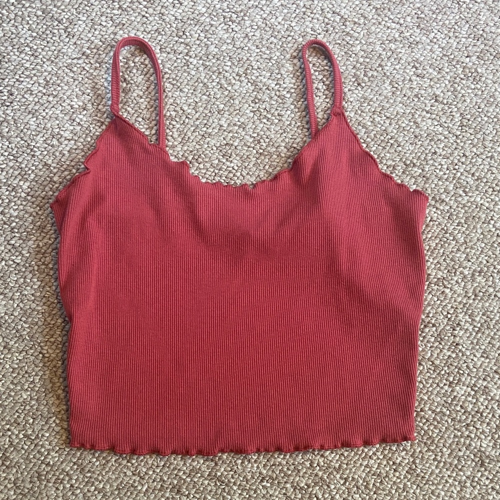 SHEIN Red Ribbed Camisole Top